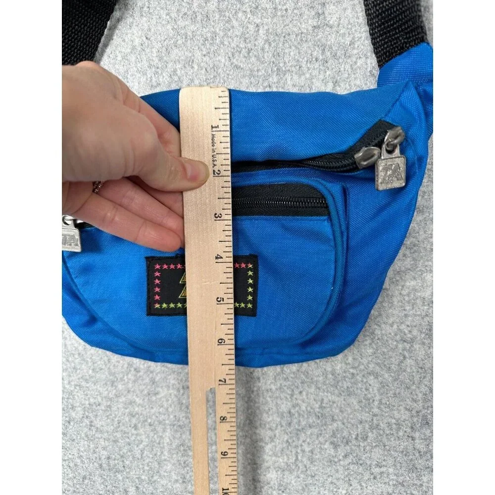 Vintage TA Blue Fanny Pack 90s Retro Multiple Pockets Adjustable Retro‎ Waist - Picture 14 of 16